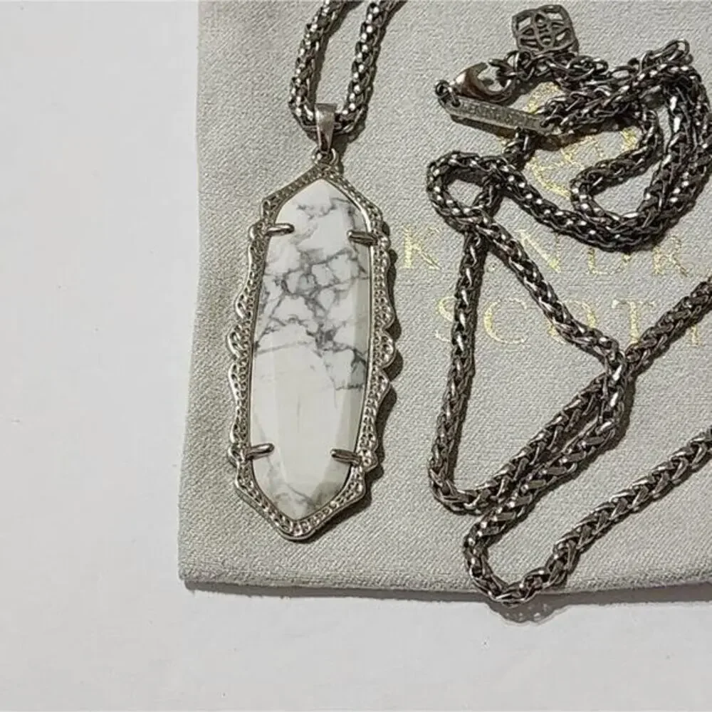 Kendra‎ scott Frences silver and Howlite necklace